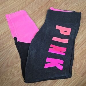 PINK Victoria's Secret Kids Leggings - Black and Bright Pink
